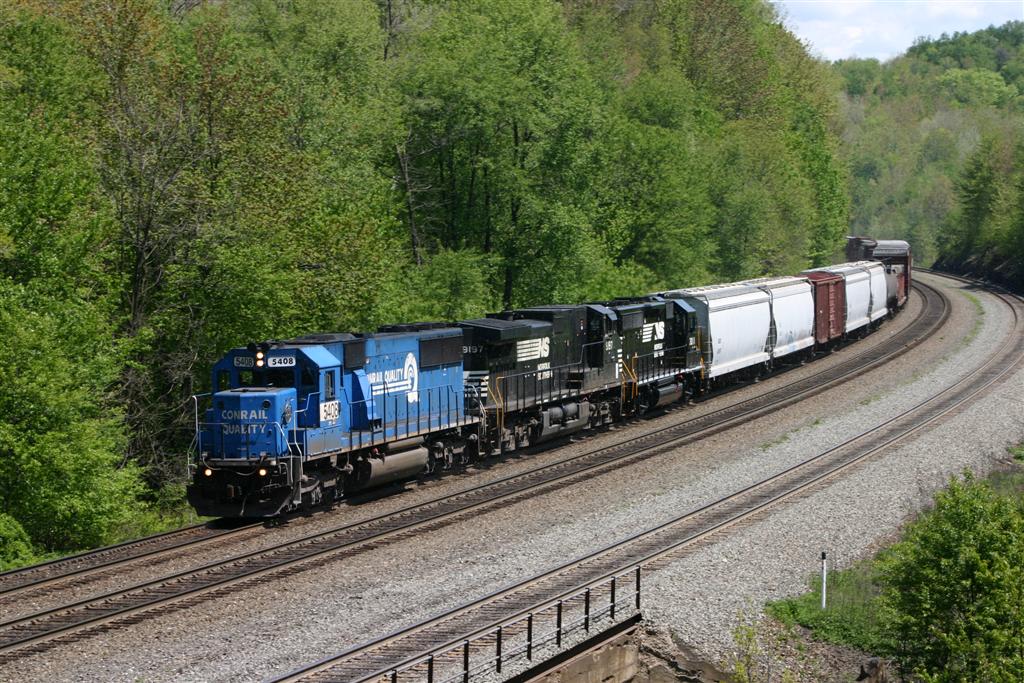 NS 5408 westbound at Cassandra, PA