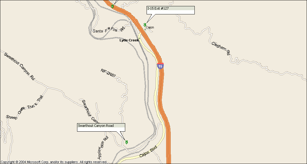 Swarthout Canyon Road on Cajon Pass - San Bernardino CA