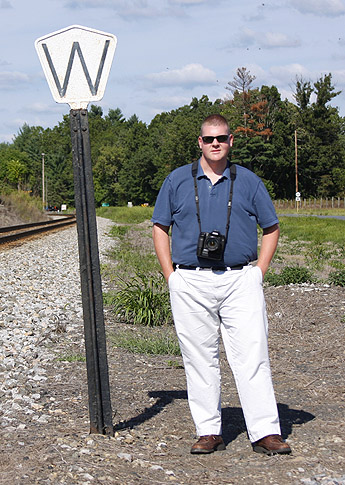 At Island Ford, VA with a increasingly hard to find N&W whistlepost. Photo by David Hawkins.